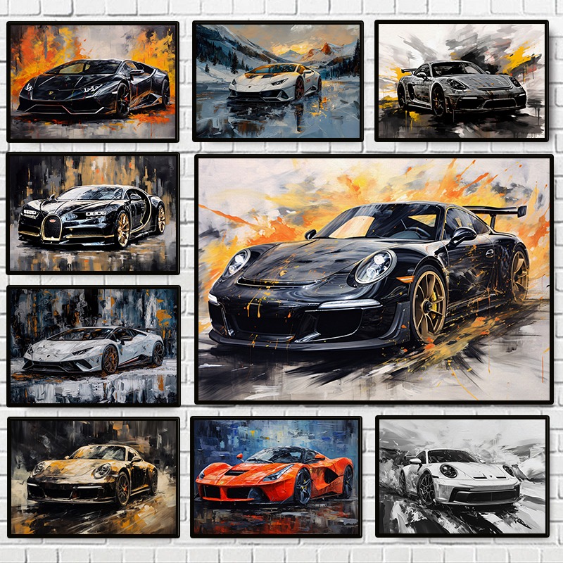 Car Accessories Brand - Poster Moderno di Auto di Lusso