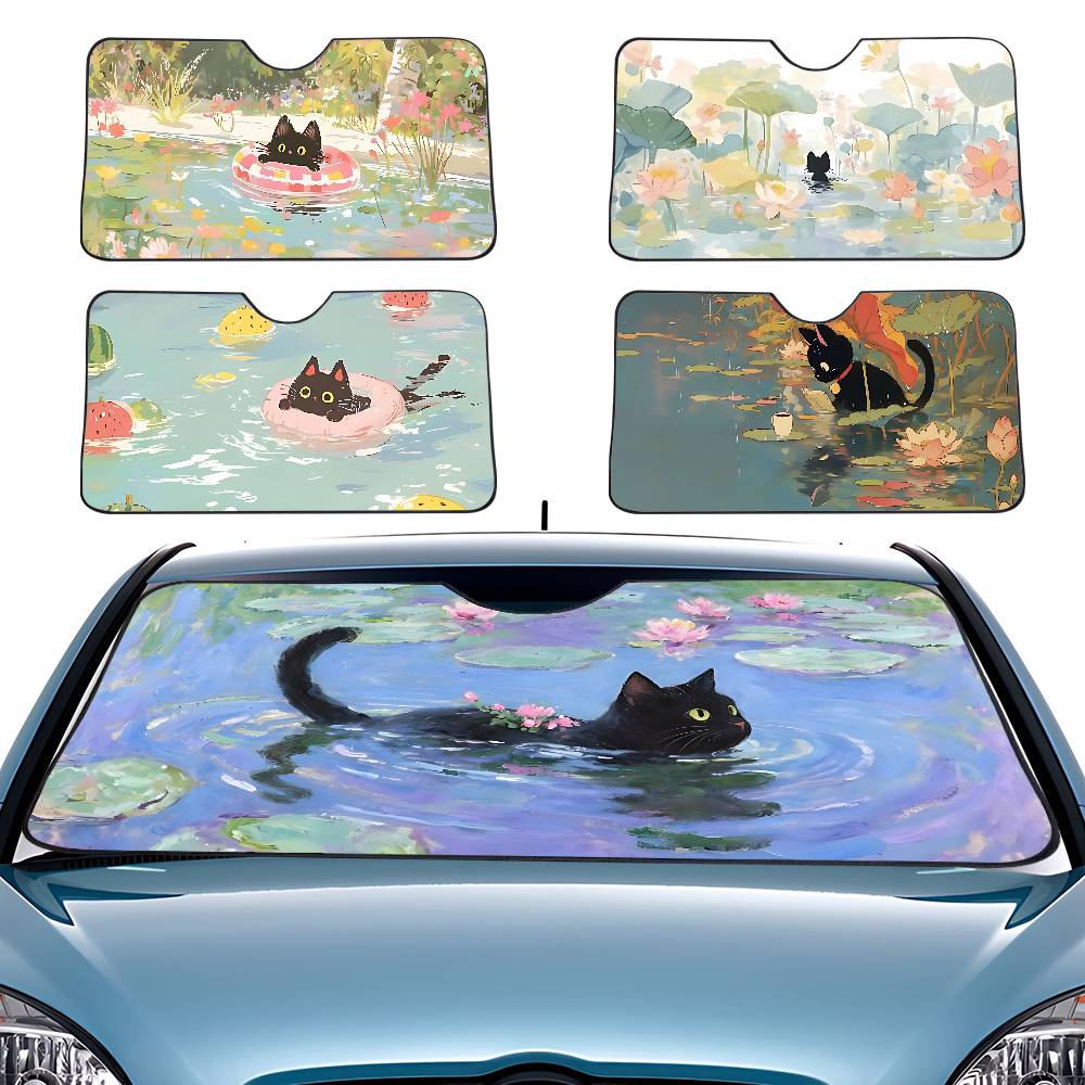 Car Accessories Window - Gatto del fumetto in foglia di